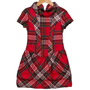 Stylish Junior Jean Paul Gaultier Girl's Short Sleeve Plaid dress, Size 6